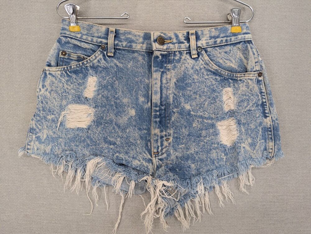 Lee Riders Blue Jean Short Size 14 Petite USA Acid Wash Cut-Off -0325D175T